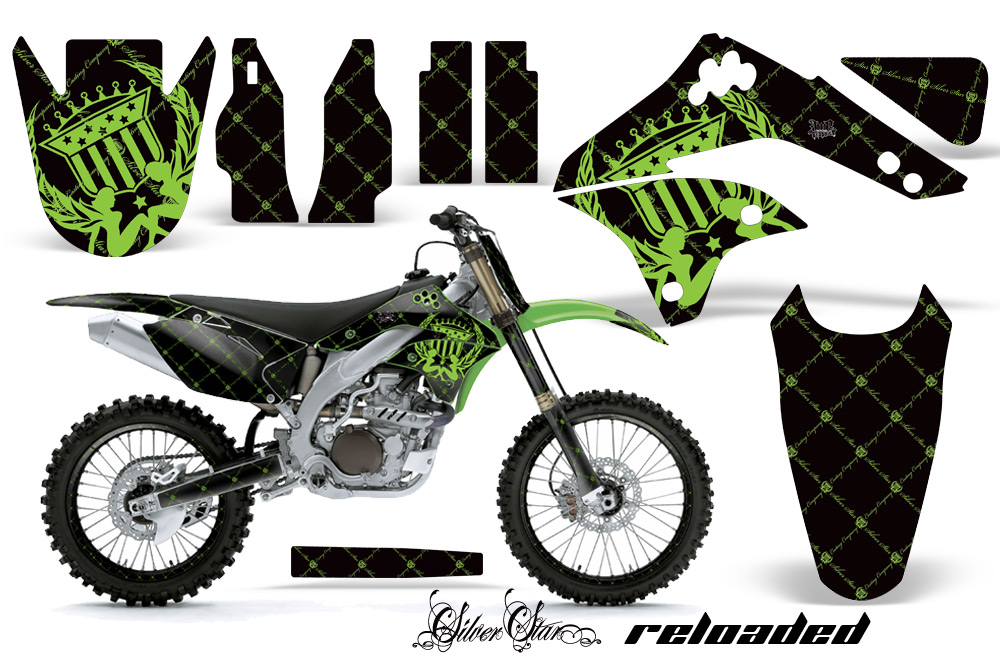 Kawasaki KX450F 06 08 Graphic Kit Reloaded Green NPs